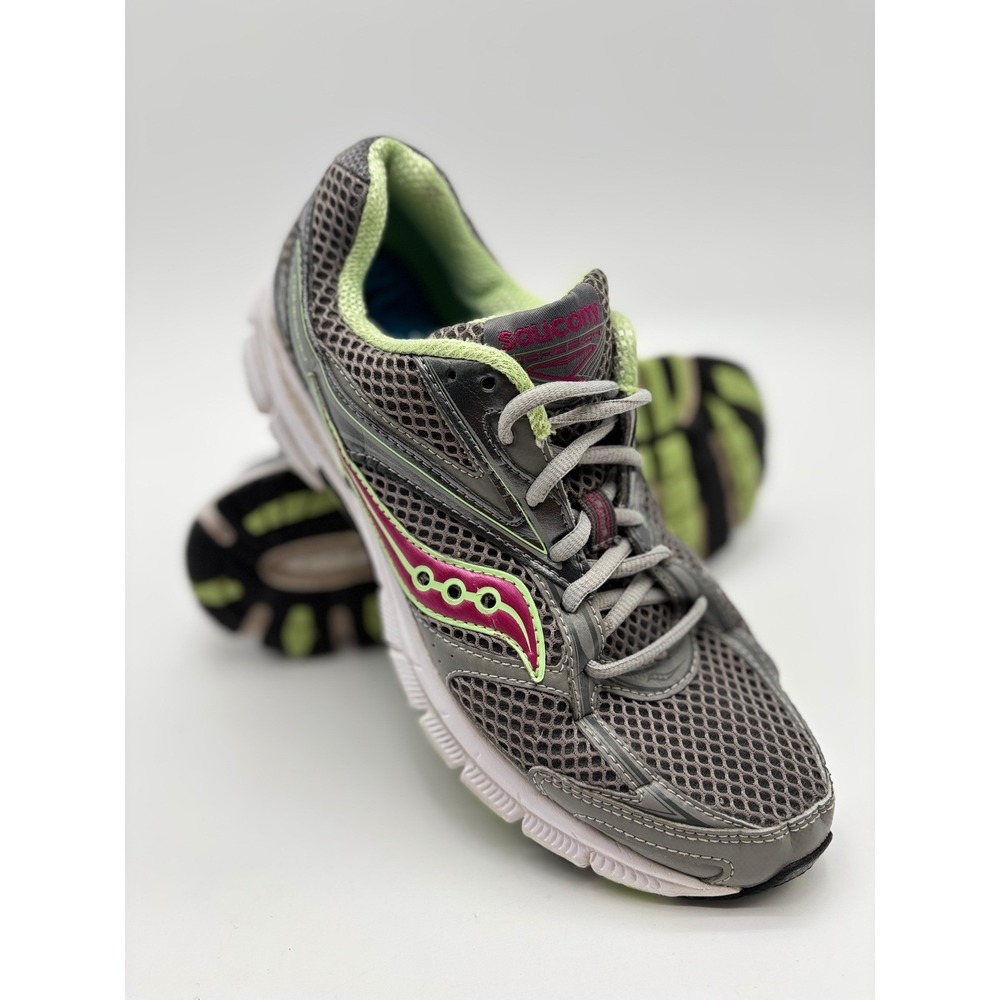 Saucony Cohesion Model Womens 10 Cushioned‎ Running  Shoes Grey Pink Lime Shoes